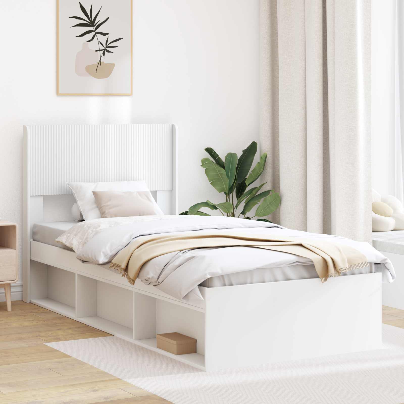 Καλάθι με αποθήκη και κεφαλάρι Λευκό 75 x 190 cm - Pakobazaar