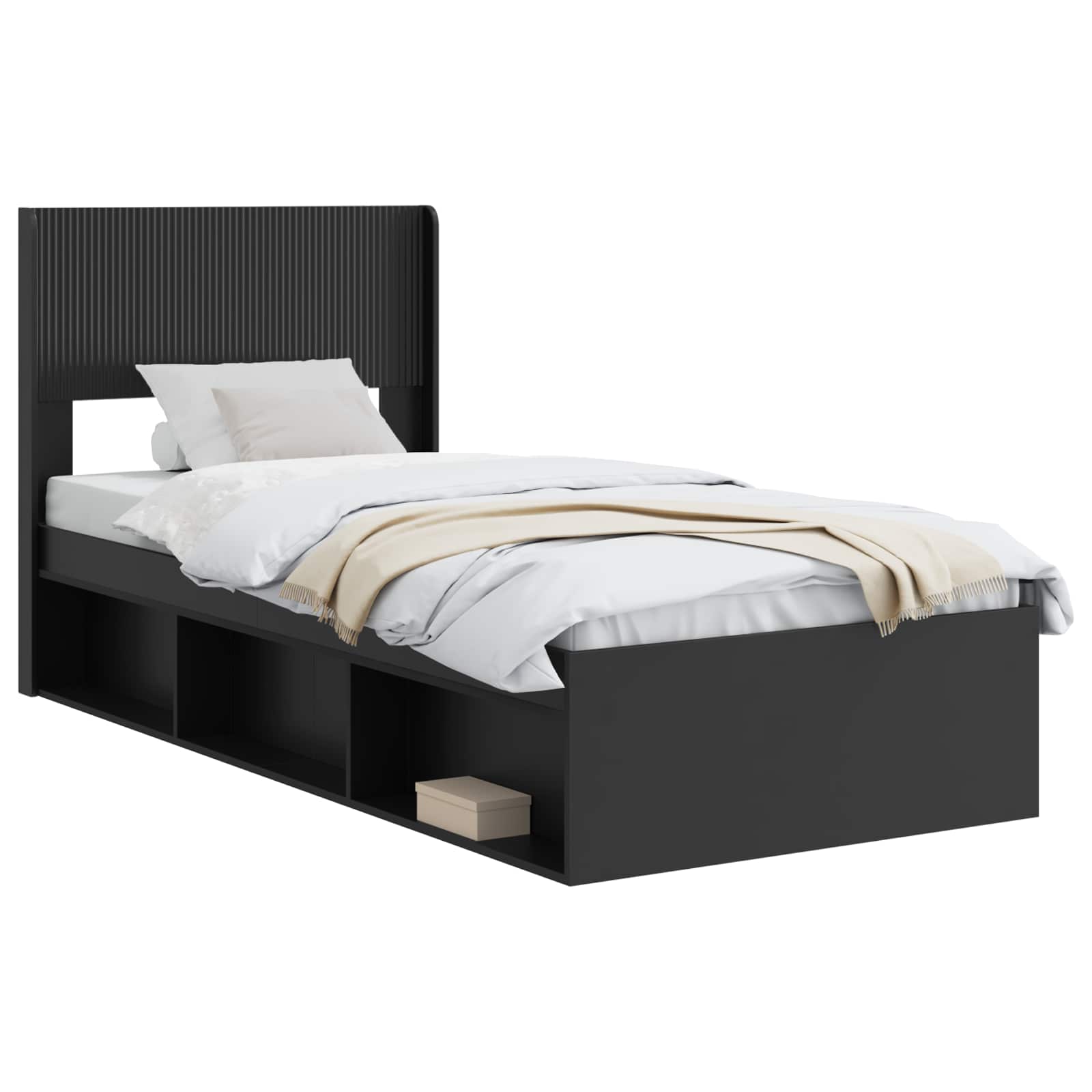 Καλάθι με αποθήκη και κεφαλάρι Μαύρο 75 x 190 cm - Pakobazaar