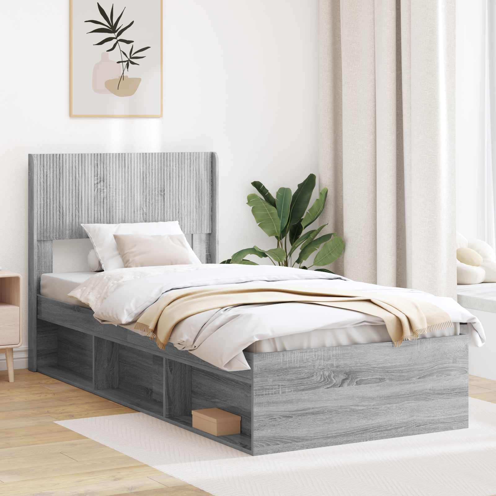Καλάθι με αποθήκη και κεφαλάρι Γκρι Sonoma 75 x 190 cm - Pakobazaar