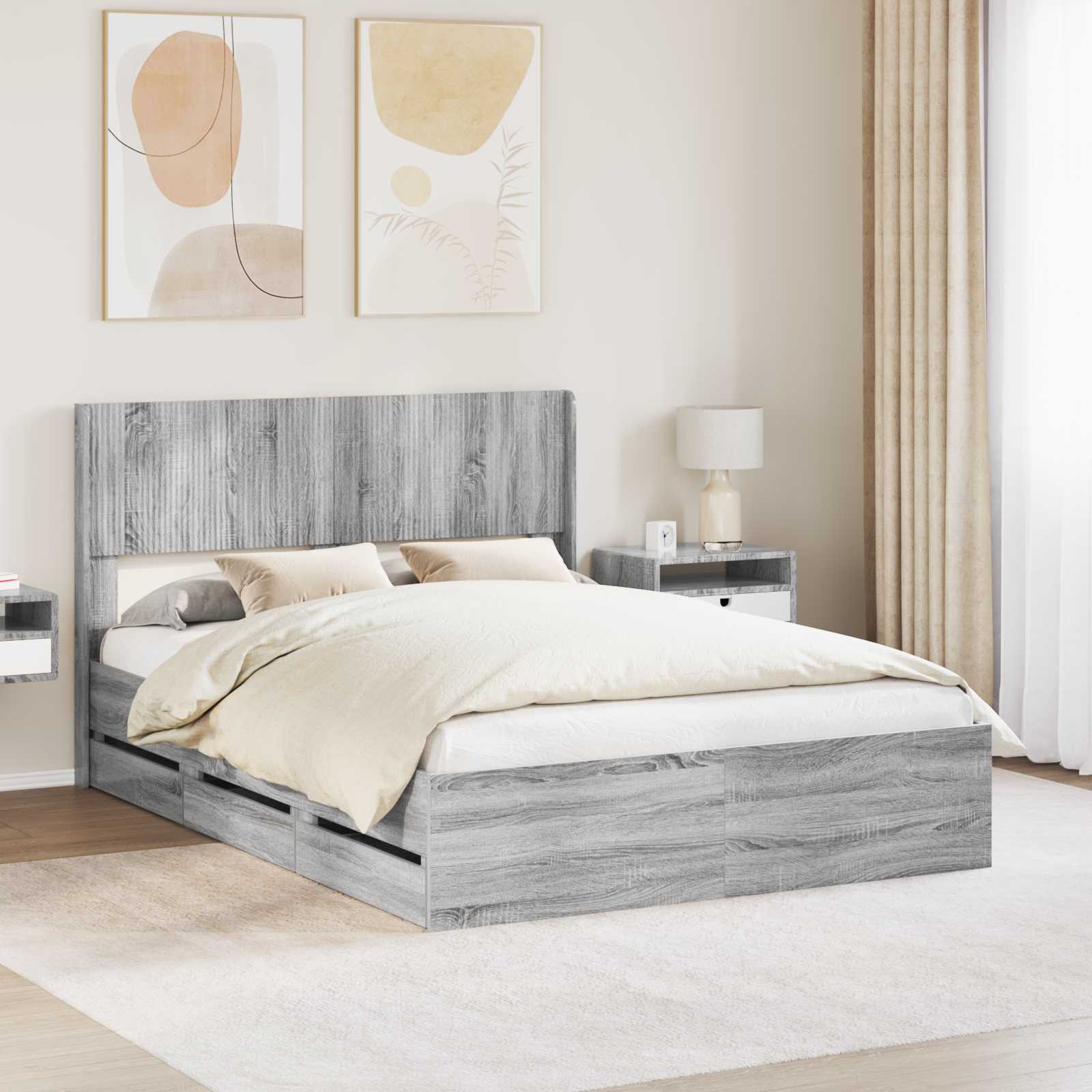 Καλάθι με αποθήκη και κεφαλάρι Γκρι Sonoma 160 x 200 cm - Pakobazaar