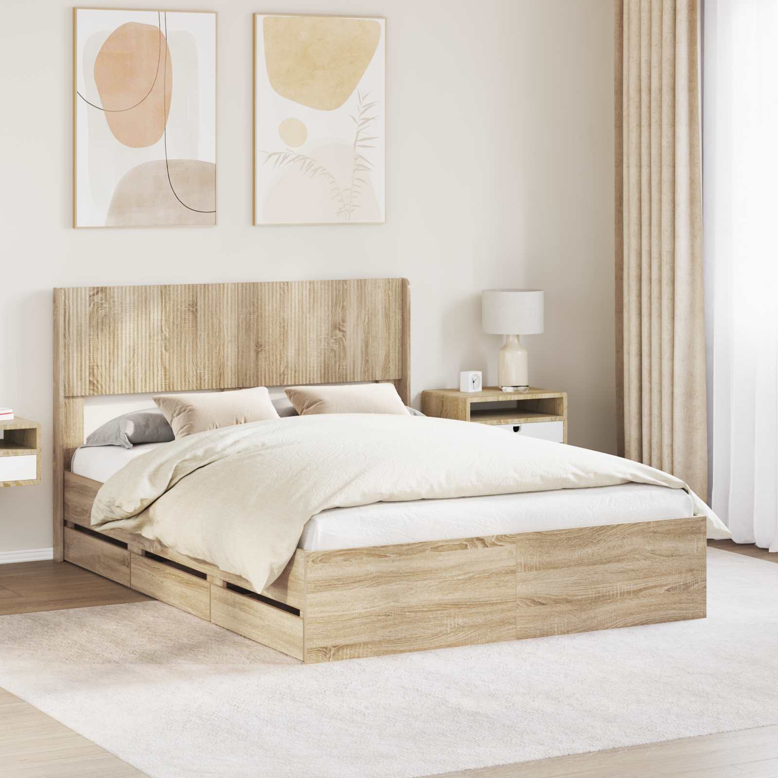 Καλάθι με αποθήκη και κεφαλάρι Sonoma Δρυς 150 x 200 cm - Pakobazaar