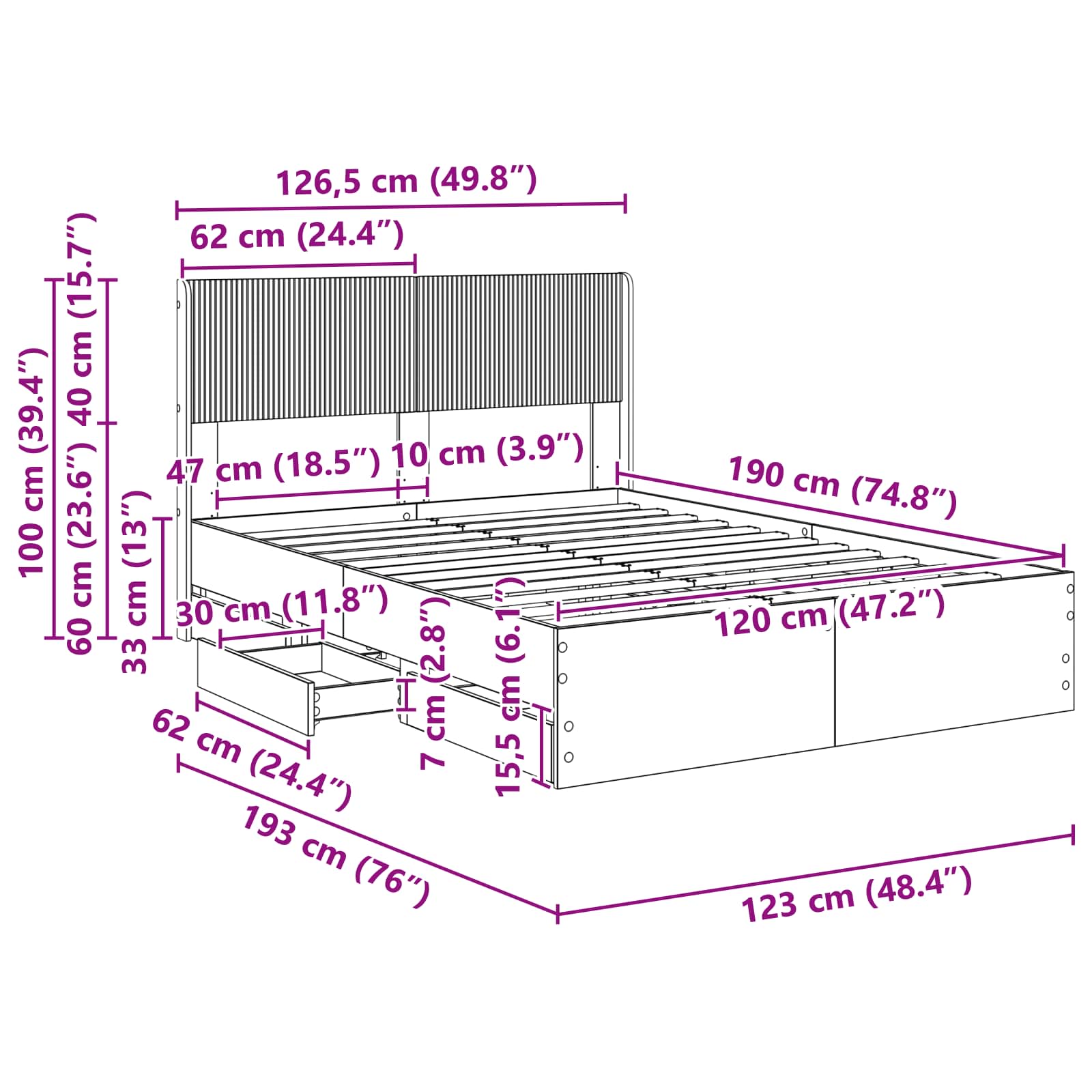 Καλάθι με αποθήκη και κεφαλάρι Γκρι Sonoma 120 x 190 cm - Pakobazaar