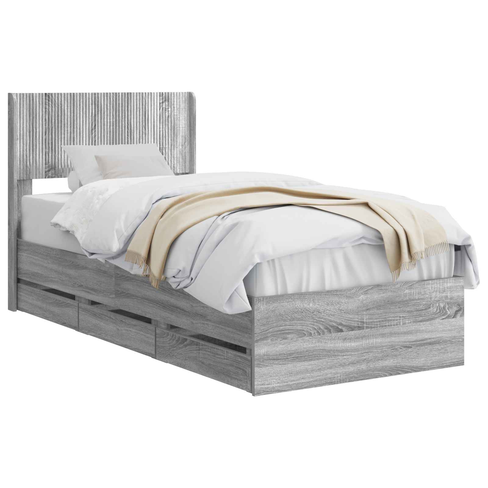Καλάθι με αποθήκη και κεφαλάρι Γκρι Sonoma 100 x 200 cm - Pakobazaar