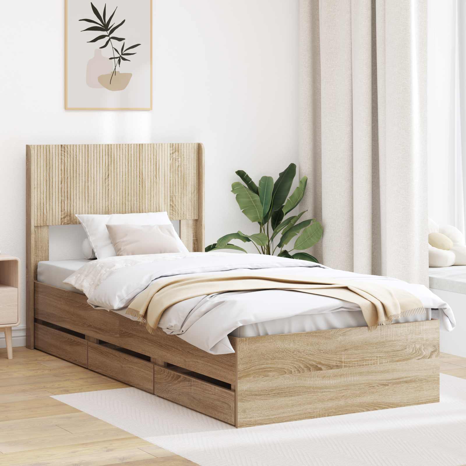 Καλάθι με αποθήκη και κεφαλάρι Sonoma Δρυς 75 x 190 cm