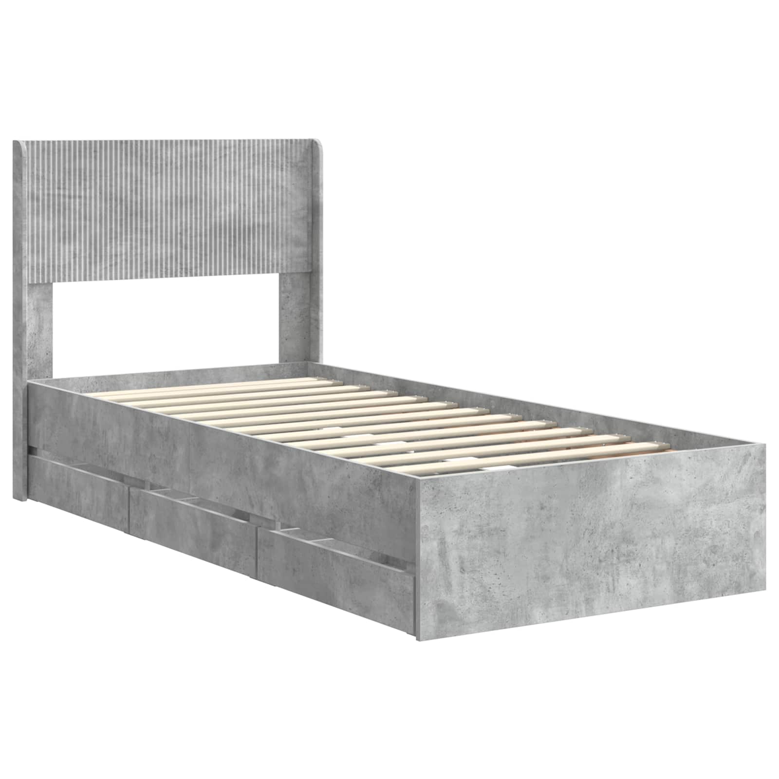 Καλάθι με αποθήκη και κεφαλάρι Γκρι Σκυροδέματος 75 x 190 cm