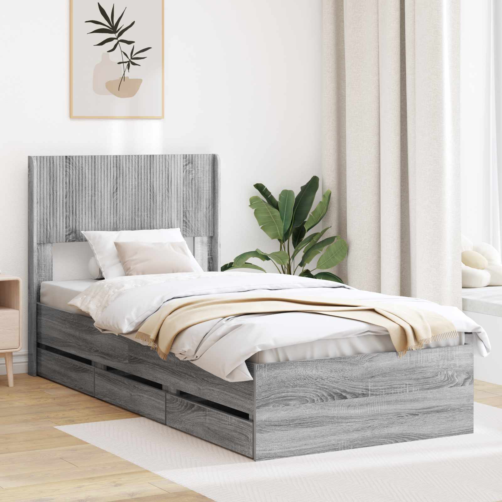 Καλάθι με αποθήκη και κεφαλάρι Γκρι Sonoma 75 x 190 cm