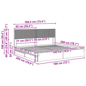 Καλάθι με αποθήκη και κεφαλάρι Sonoma Δρυς 180 x 200 cm - Pakobazaar