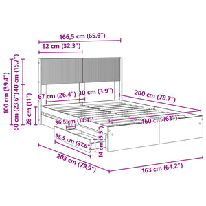 Καλάθι με αποθήκη και κεφαλάρι Γκρι Sonoma 160 x 200 cm - Pakobazaar