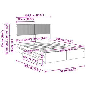 Καλάθι με αποθήκη και κεφαλάρι Γκρι Sonoma 150 x 200 cm - Pakobazaar
