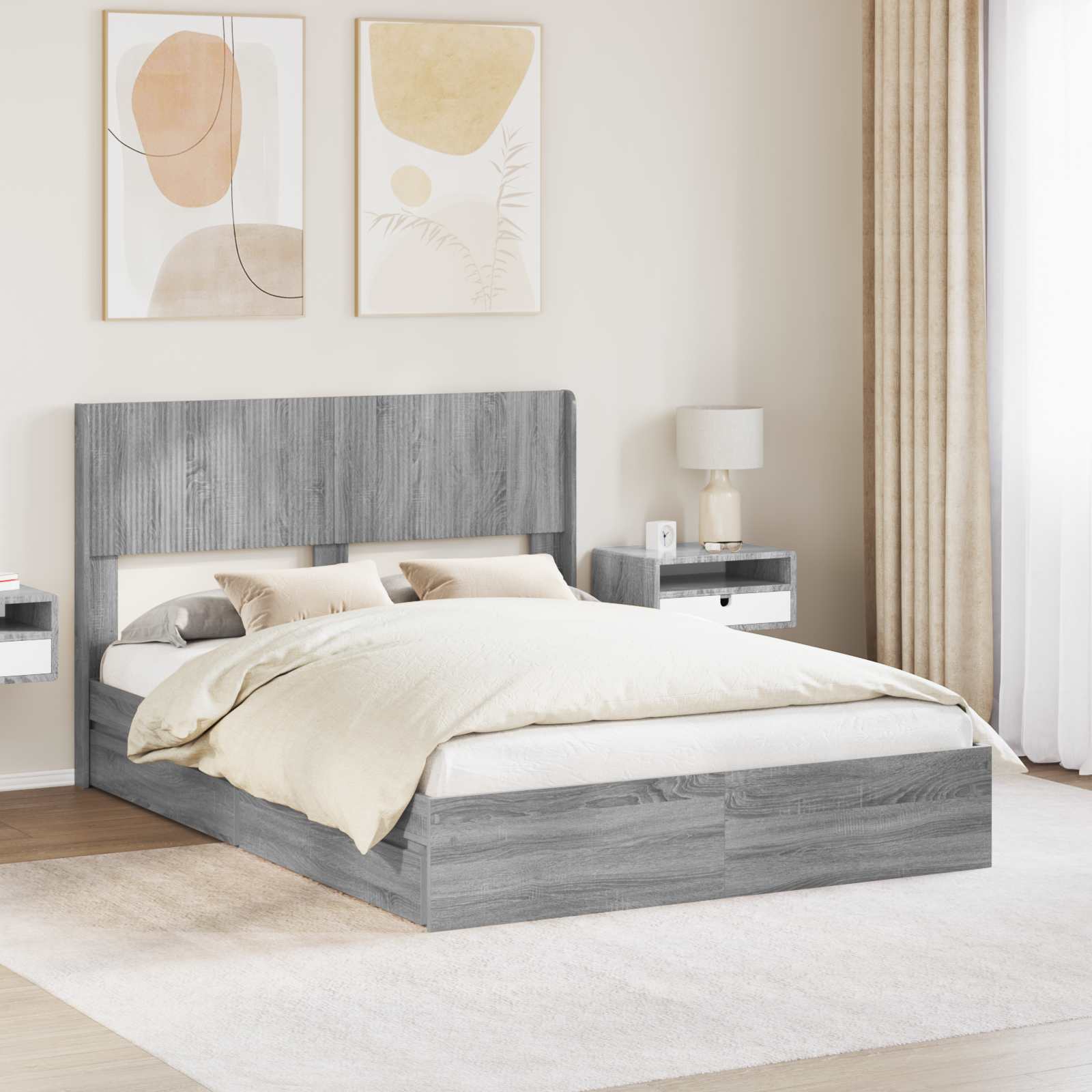 Καλάθι με αποθήκη και κεφαλάρι Γκρι Sonoma 140 x 200 cm - Pakobazaar
