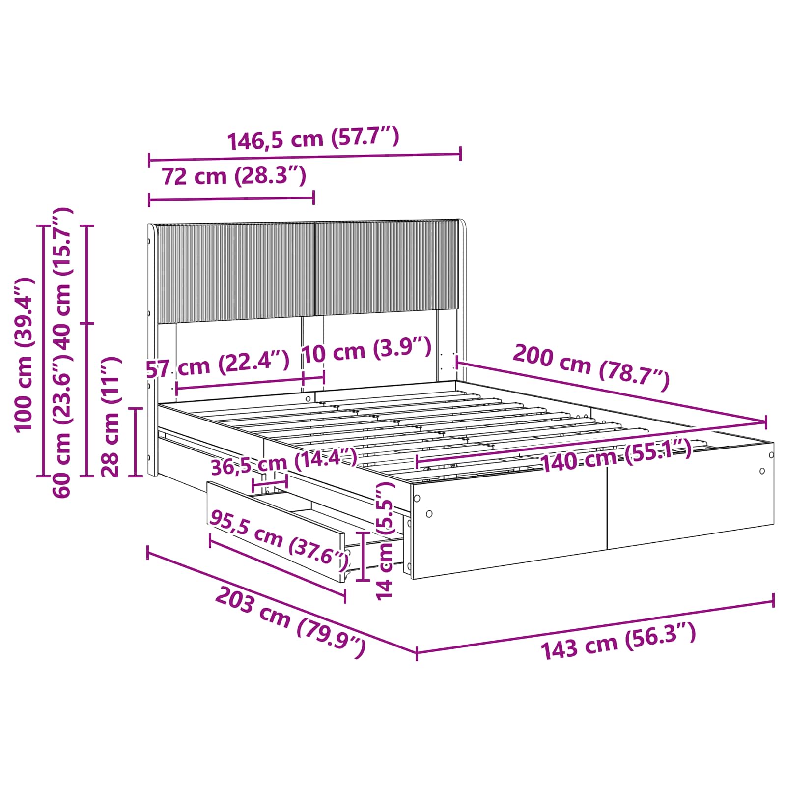 Καλάθι με αποθήκη και κεφαλάρι Γκρι Sonoma 140 x 200 cm - Pakobazaar