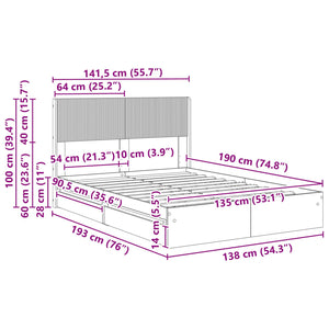 Καλάθι με αποθήκη και κεφαλάρι Sonoma Δρυς 135 x 190 cm - Pakobazaar