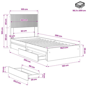 Καλάθι με αποθήκη και κεφαλάρι Μαύρο 100 x 200 cm