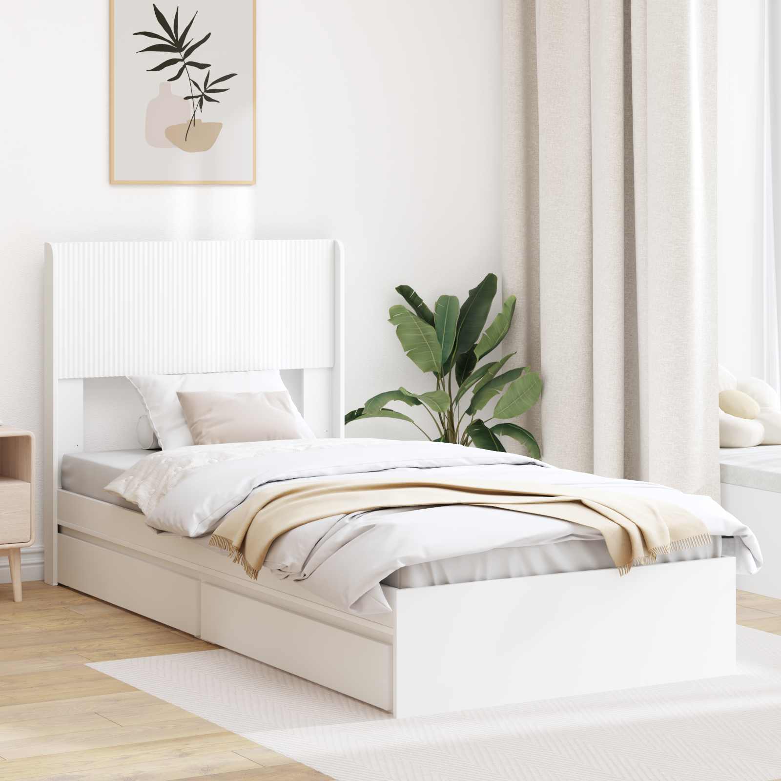 Καλάθι με αποθήκη και κεφαλάρι Λευκό 75 x 190 cm - Pakobazaar