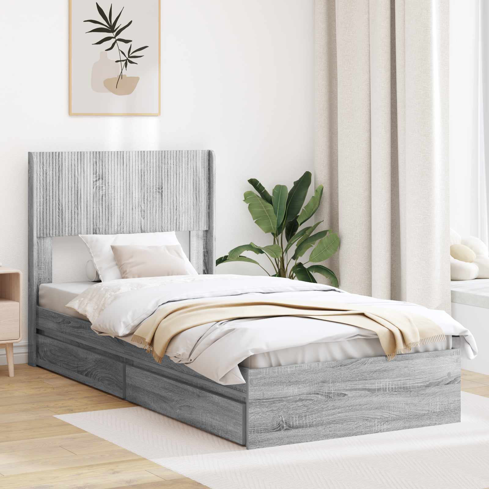 Καλάθι με αποθήκη και κεφαλάρι Γκρι Sonoma 75 x 190 cm - Pakobazaar