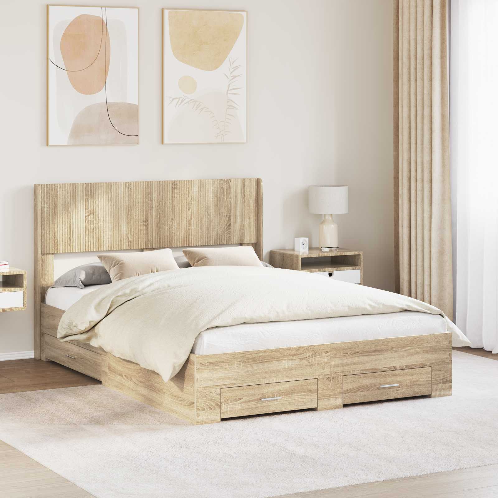 Καλάθι με αποθήκη και κεφαλάρι Sonoma Δρυς 150 x 200 cm