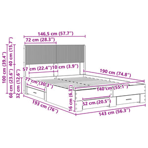 Καλάθι με αποθήκη και κεφαλάρι Μαύρο 140 x 190 cm - Pakobazaar