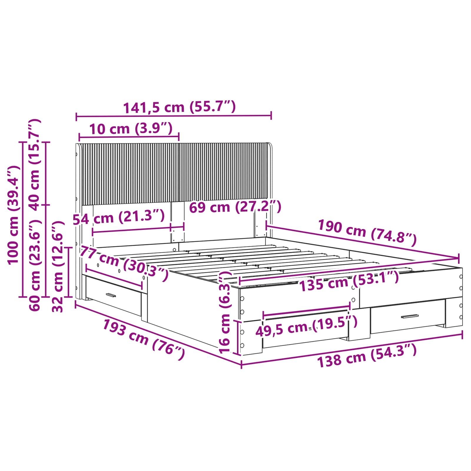 Καλάθι με αποθήκη και κεφαλάρι Μαύρο 135 x 190 cm - Pakobazaar