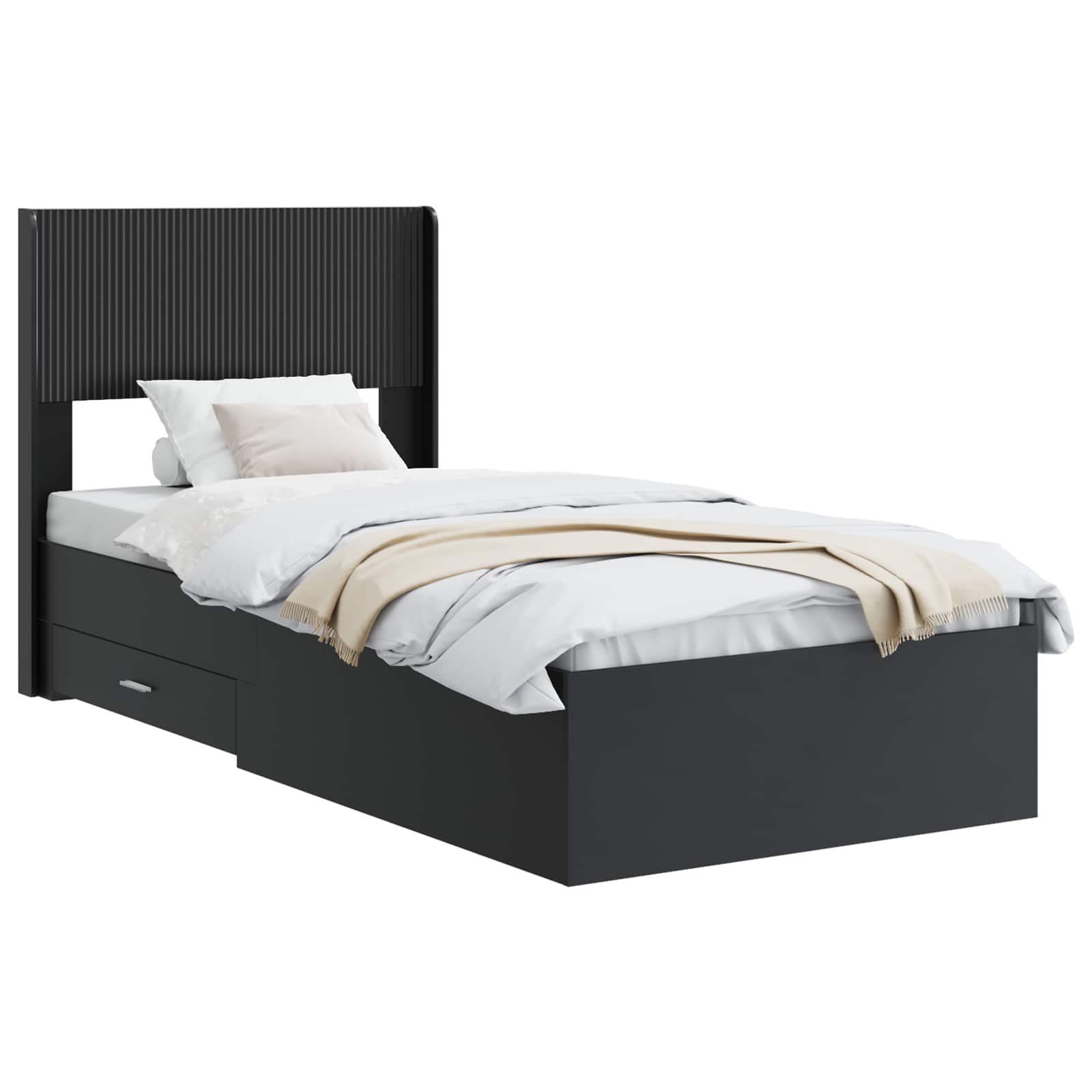Καλάθι με αποθήκη και κεφαλάρι Μαύρο 75 x 190 cm - Pakobazaar