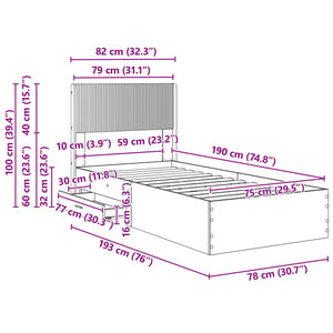 Καλάθι με αποθήκη και κεφαλάρι Sonoma Δρυς 75 x 190 cm - Pakobazaar
