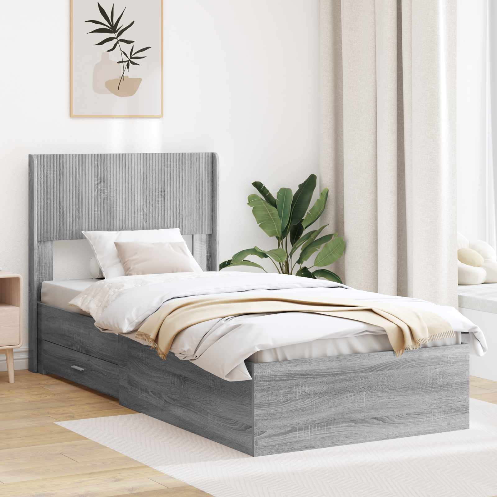 Καλάθι με αποθήκη και κεφαλάρι Γκρι Sonoma 75 x 190 cm - Pakobazaar