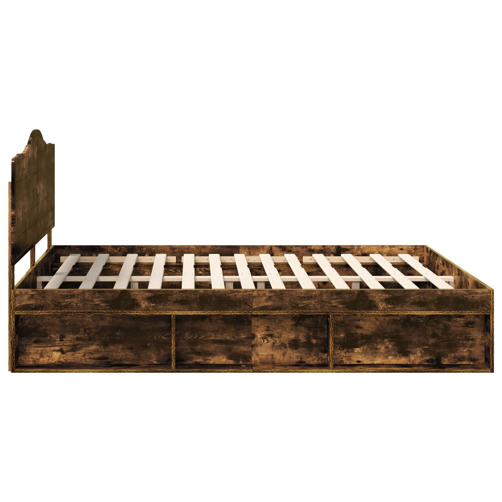 Σκελετός Κρεβατιού με κεφαλάρι Καπνιστό Δρύς 200 x 200 cm