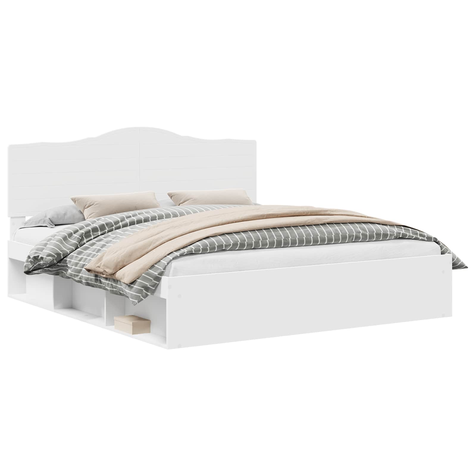 Σκελετός Κρεβατιού Λευκό 180 x 200 cm Στερεά ξυλεία πεύκου