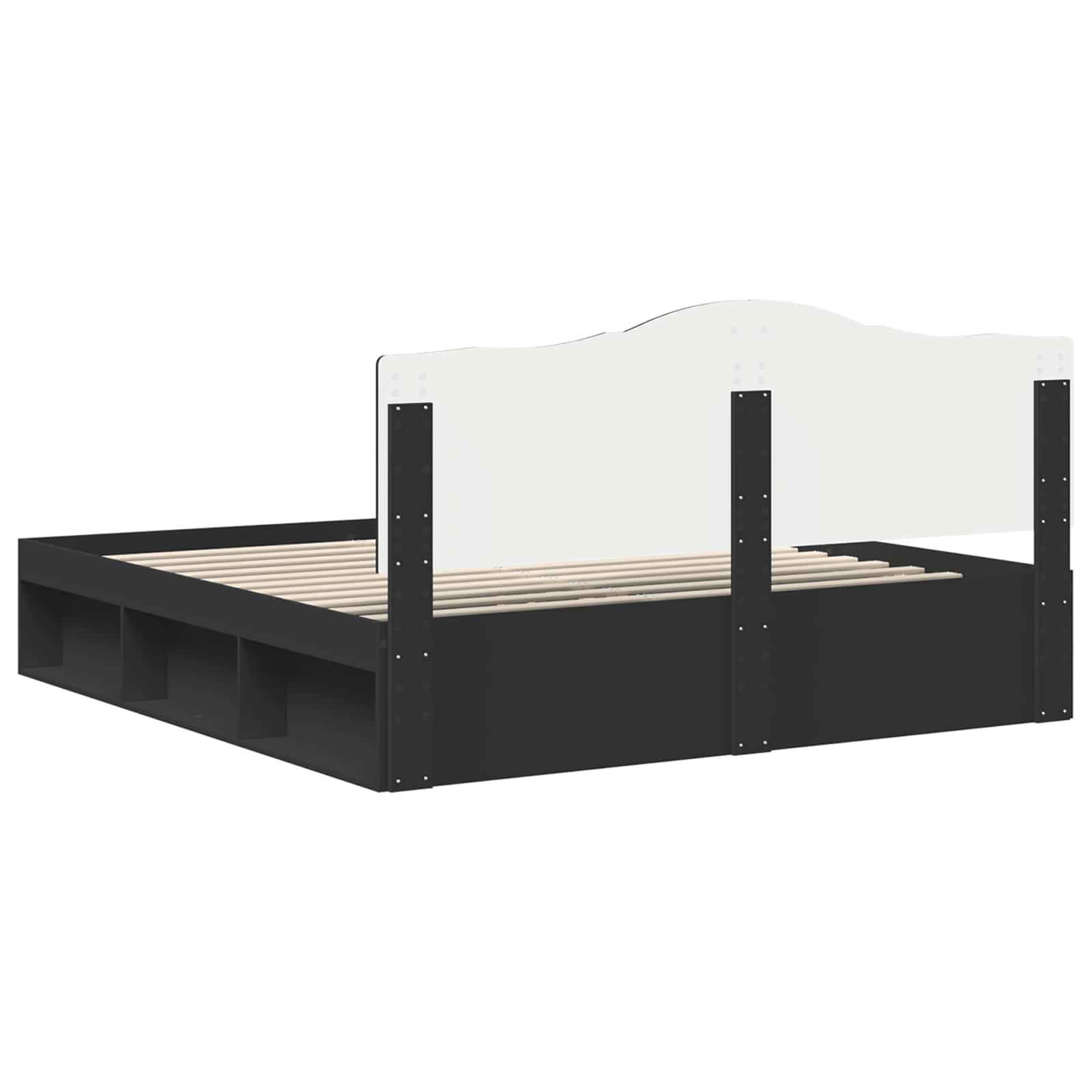Σκελετός Κρεβατιού Μαύρο 180 x 200 cm Στερεά ξυλεία πεύκου