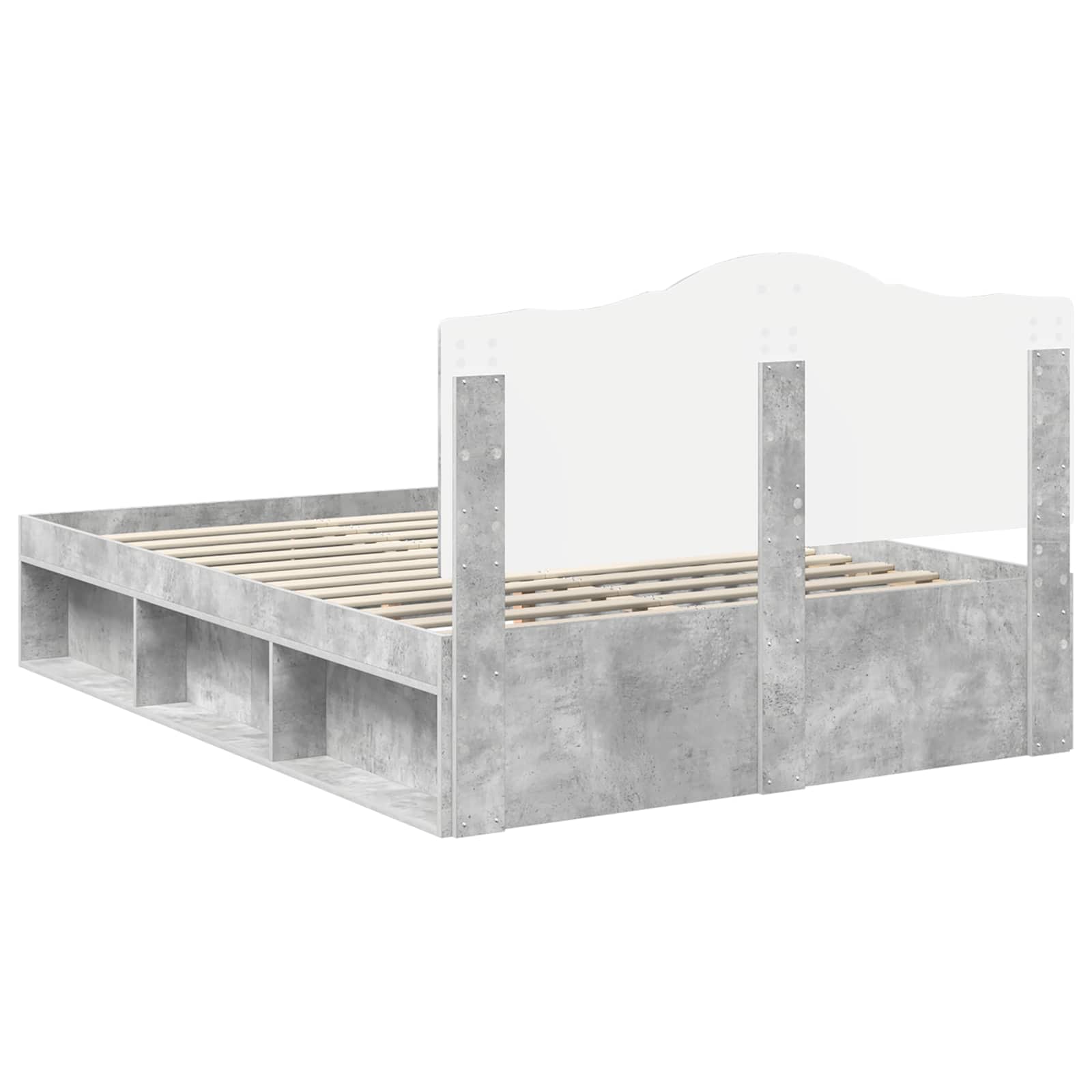 Σκελετός Κρεβατιού Σκυρόδεμα 160 x 200 cm Στερεά ξυλεία πεύκου