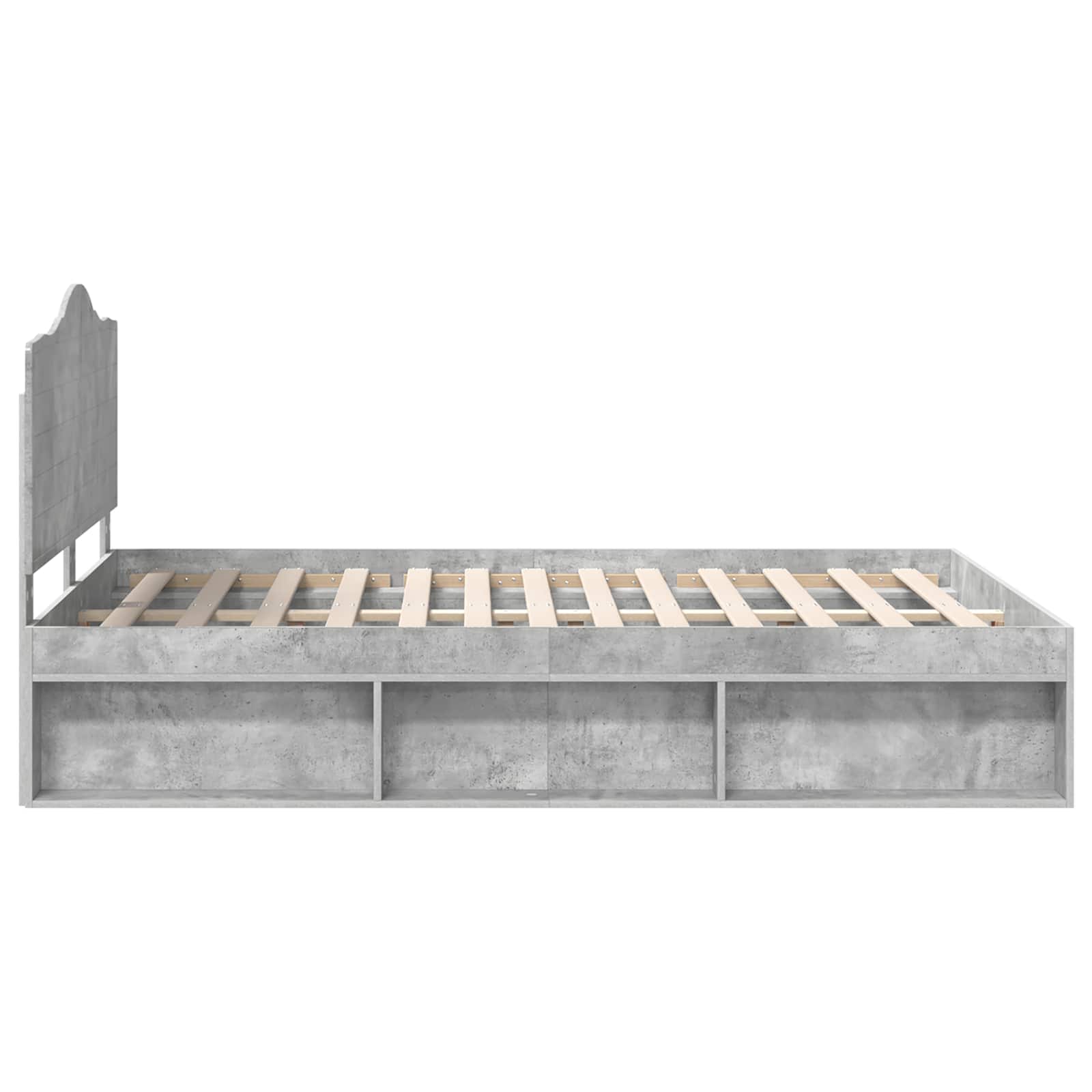 Σκελετός Κρεβατιού Σκυρόδεμα 140 x 200 cm Στερεά ξυλεία πεύκου