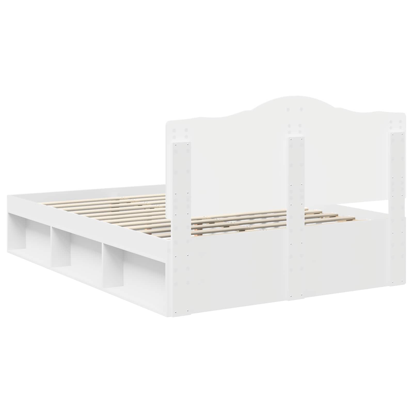 Σκελετός Κρεβατιού Λευκό 140 x 190 cm Στερεά ξυλεία πεύκου