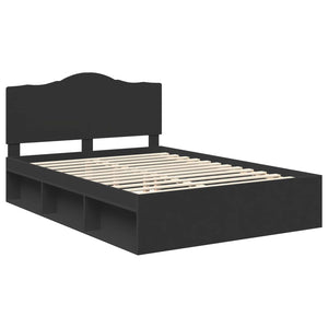 Σκελετός Κρεβατιού Μαύρο 140 x 190 cm Στερεά ξυλεία πεύκου - Pakobazaar