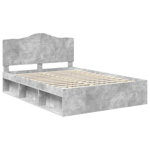 Σκελετός Κρεβατιού Σκυρόδεμα 140 x 190 cm Στερεά ξυλεία πεύκου