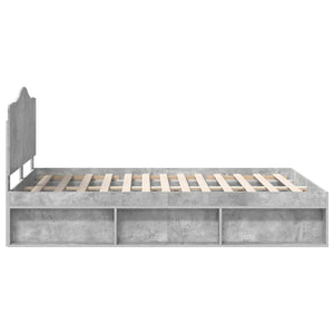 Σκελετός Κρεβατιού Σκυρόδεμα 140 x 190 cm Στερεά ξυλεία πεύκου