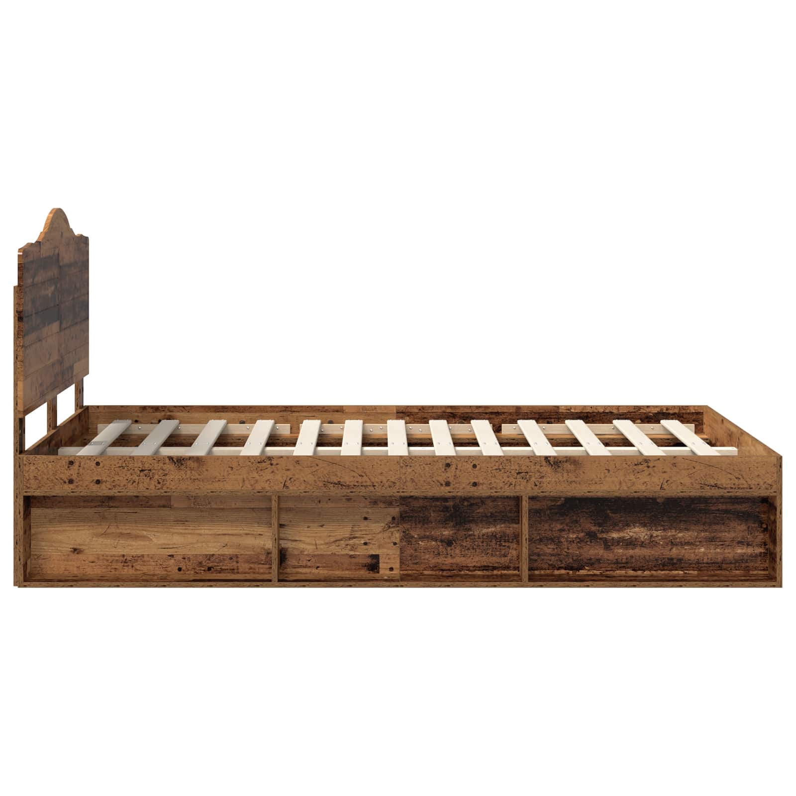 Σκελετός Κρεβατιού Παλιό ξύλο 135 x 190 cm Στερεά ξυλεία πεύκου
