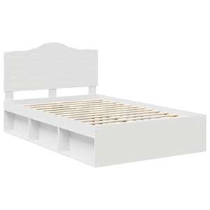 Σκελετός Κρεβατιού Λευκό 120 x 190 cm Στερεά ξυλεία πεύκου