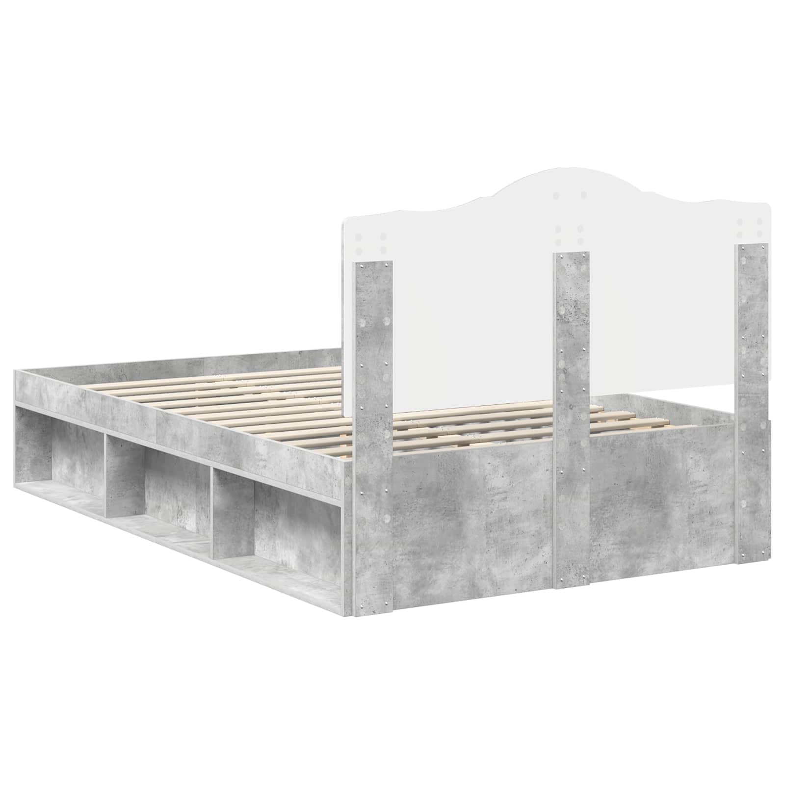 Σκελετός Κρεβατιού Σκυρόδεμα 120 x 190 cm Στερεά ξυλεία πεύκου