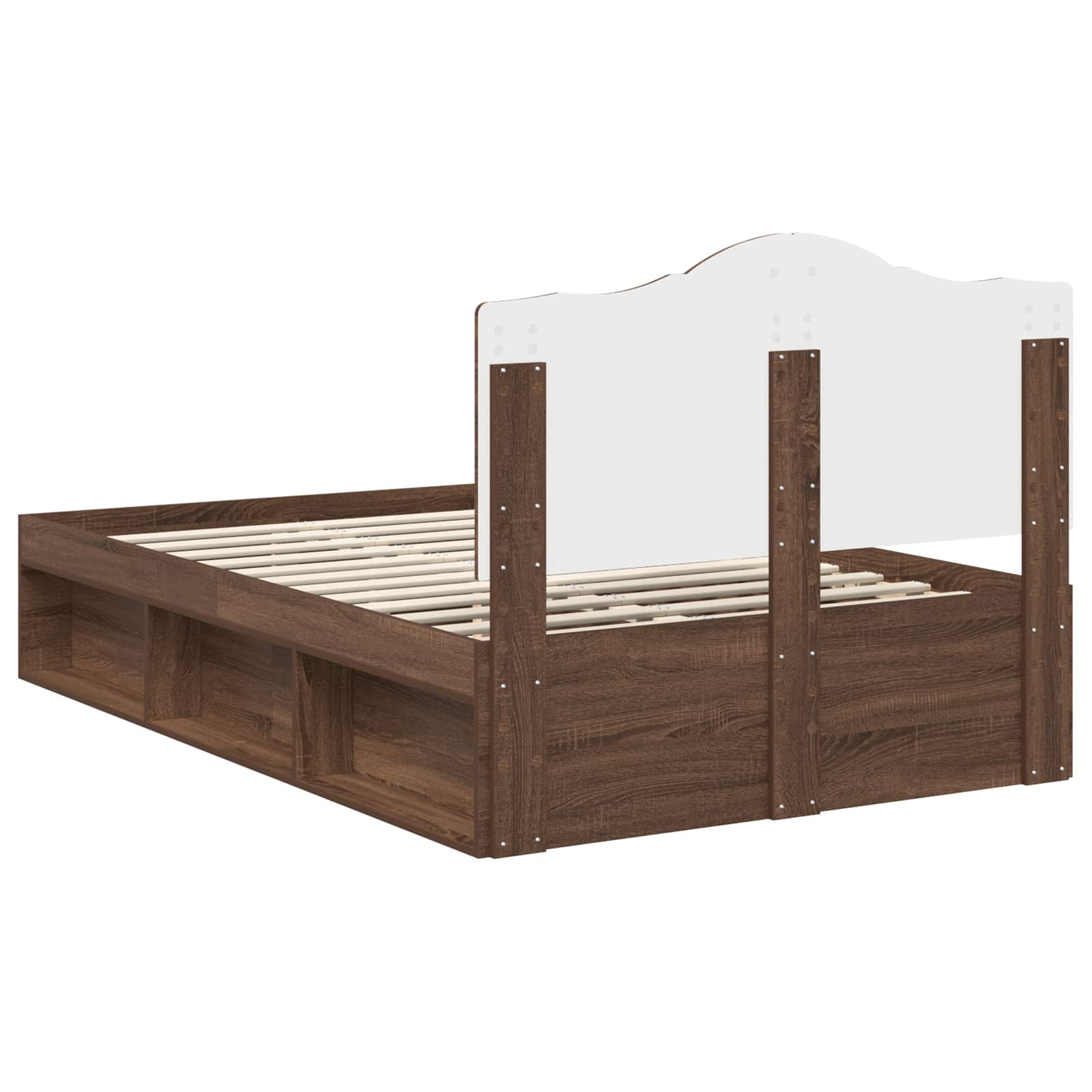 Σκελετός Κρεβατιού Καφέ δρυς 120 x 190 cm Στερεά ξυλεία πεύκου