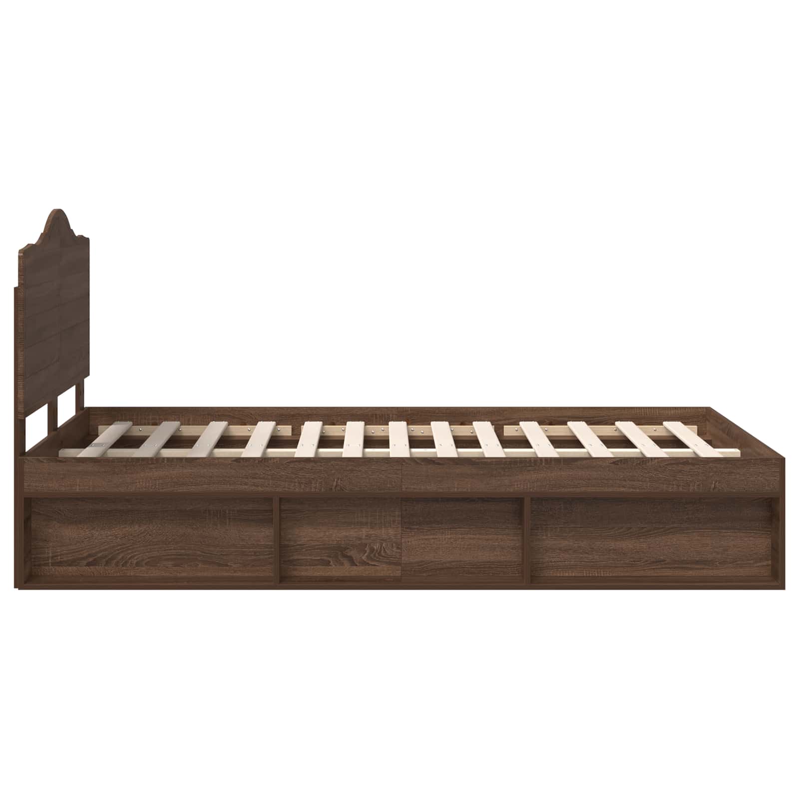 Σκελετός Κρεβατιού Καφέ δρυς 120 x 190 cm Στερεά ξυλεία πεύκου