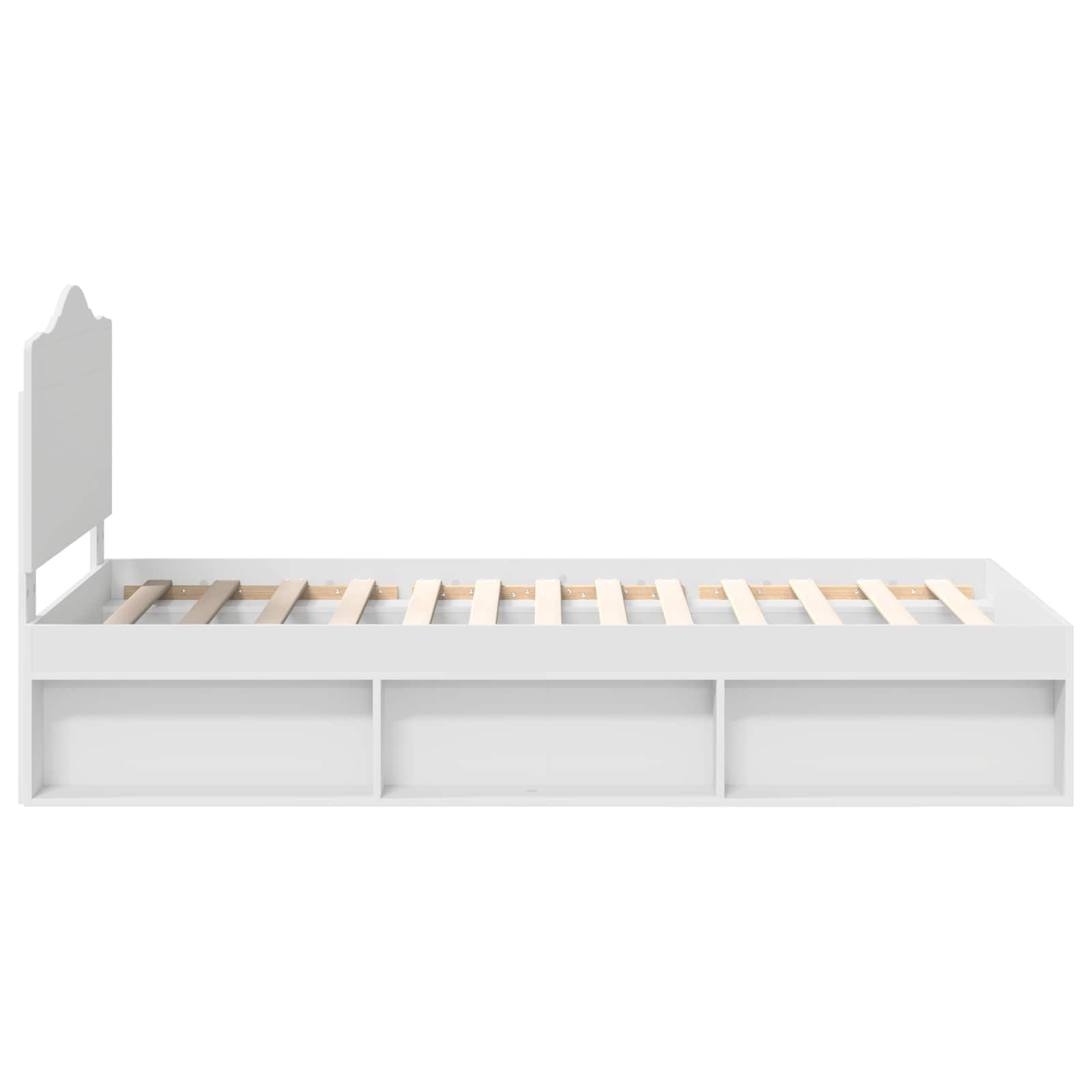 Σκελετός Κρεβατιού Λευκό 90 x 200 cm Στερεά ξυλεία πεύκου