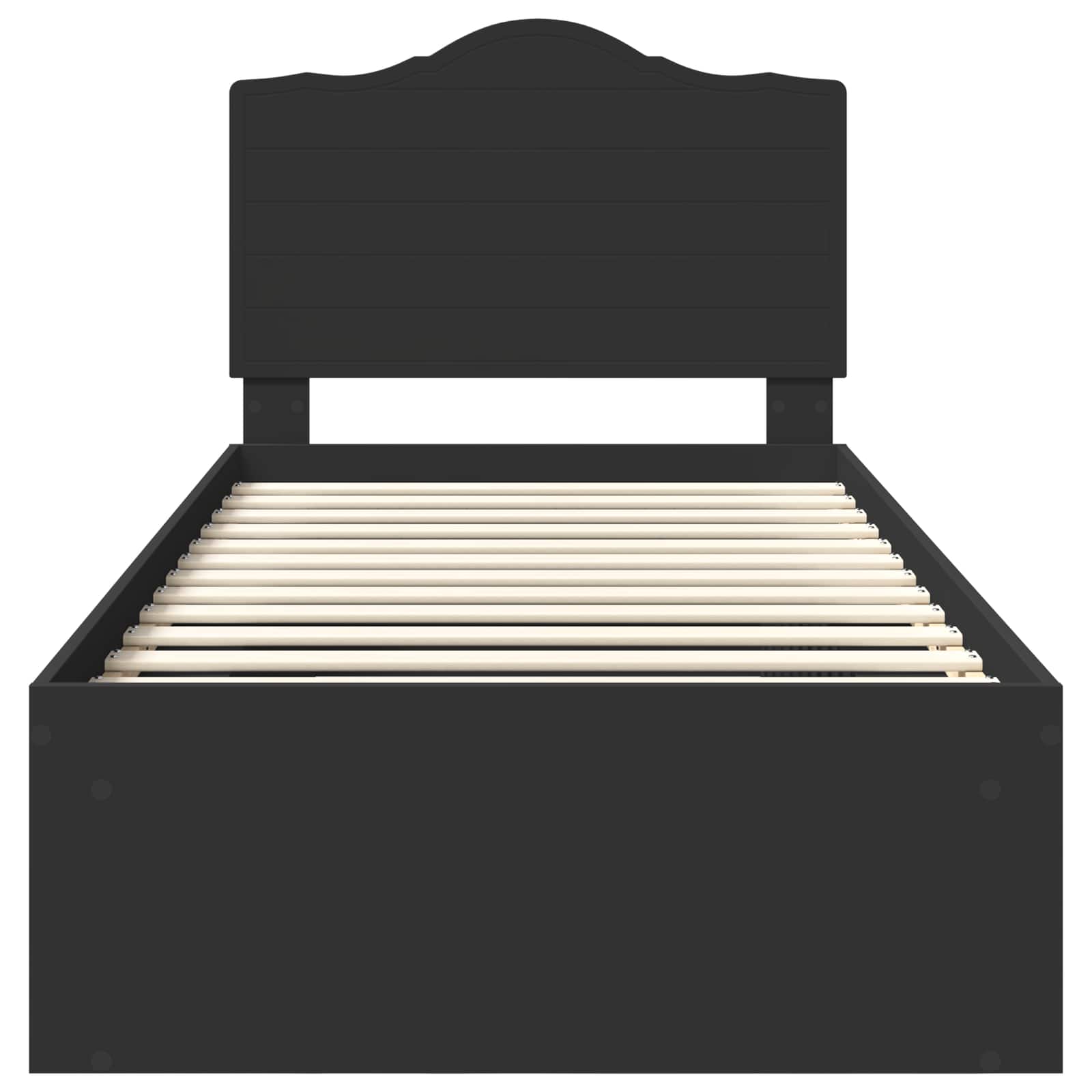 Σκελετός Κρεβατιού Μαύρο 90 x 200 cm Στερεά ξυλεία πεύκου
