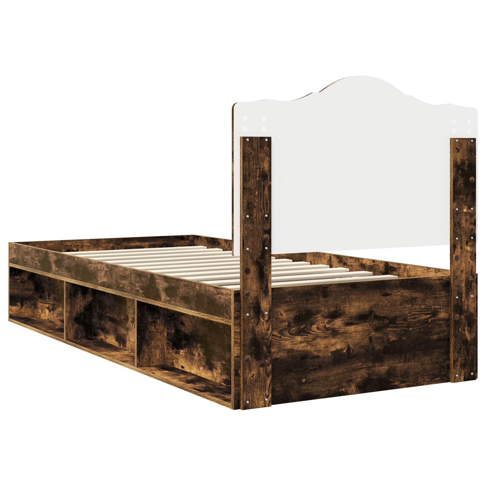 Σκελετός Κρεβατιού με κεφαλάρι Καπνιστό Δρύς 90 x 200 cm