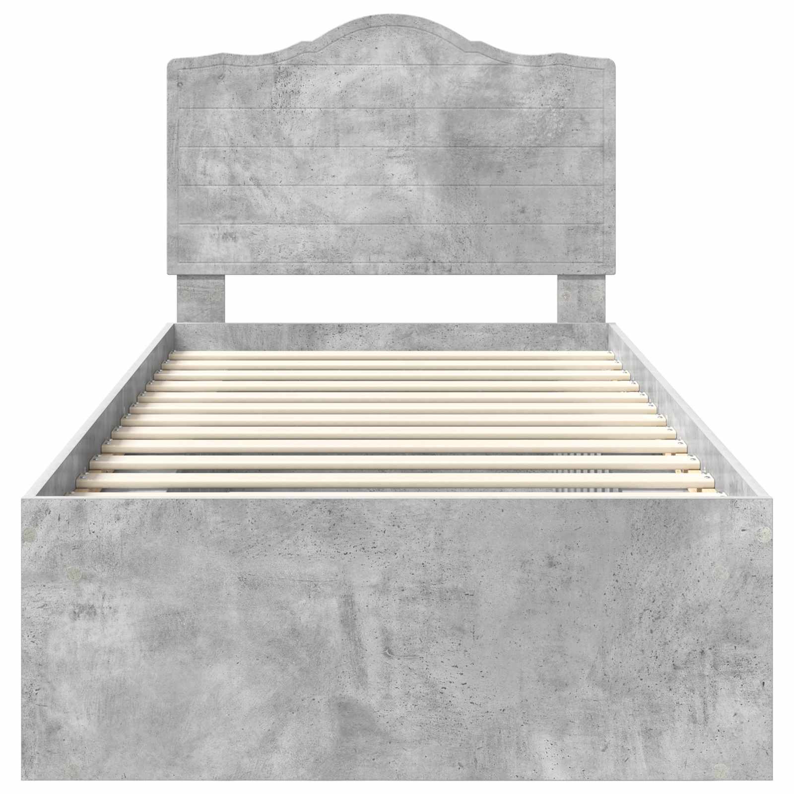Σκελετός Κρεβατιού Γκρι Μπετόν 90 x 190 cm Στερεά ξυλεία πεύκου