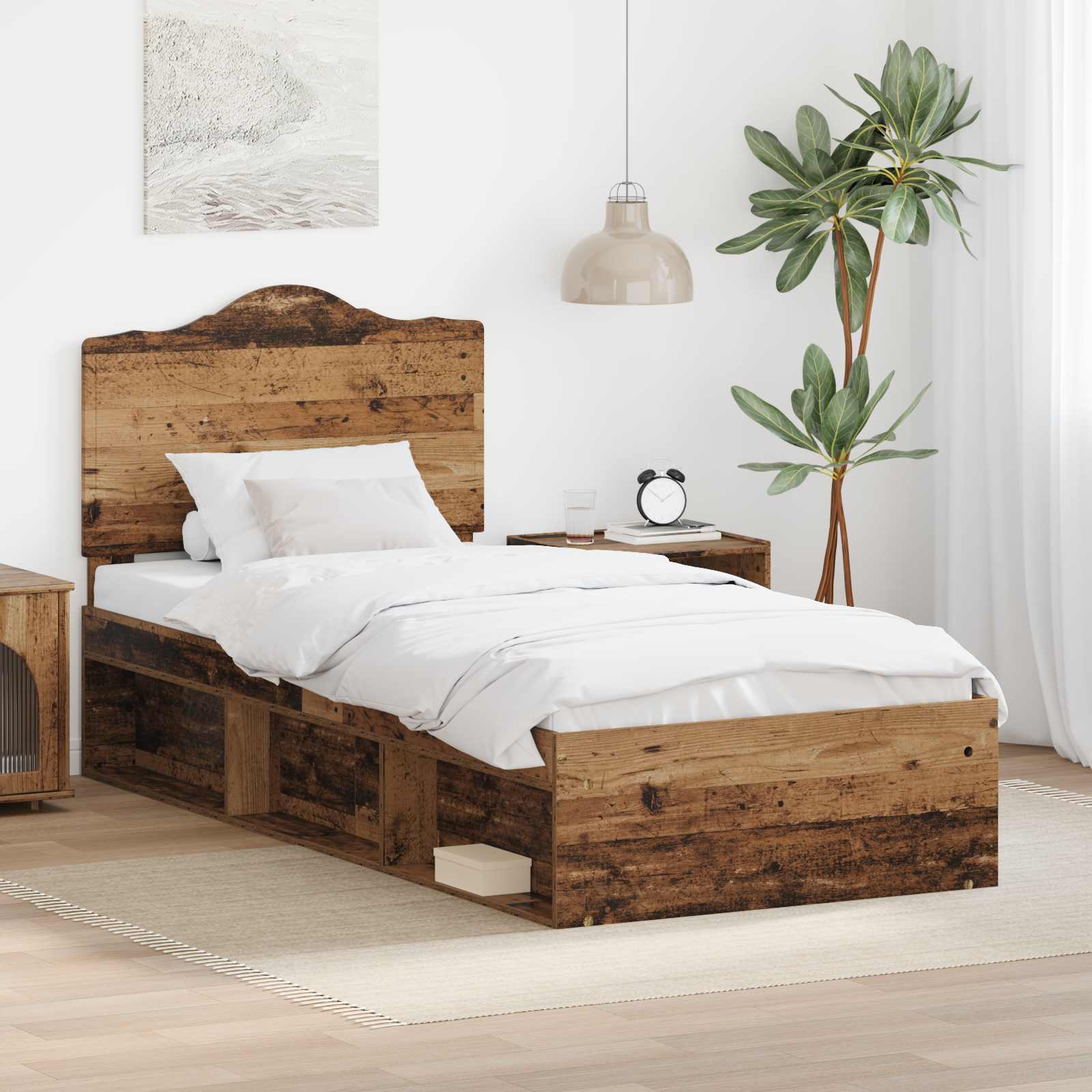 Σκελετός Κρεβατιού Παλιό ξύλο 75 x 190 cm Στερεά ξυλεία πεύκου