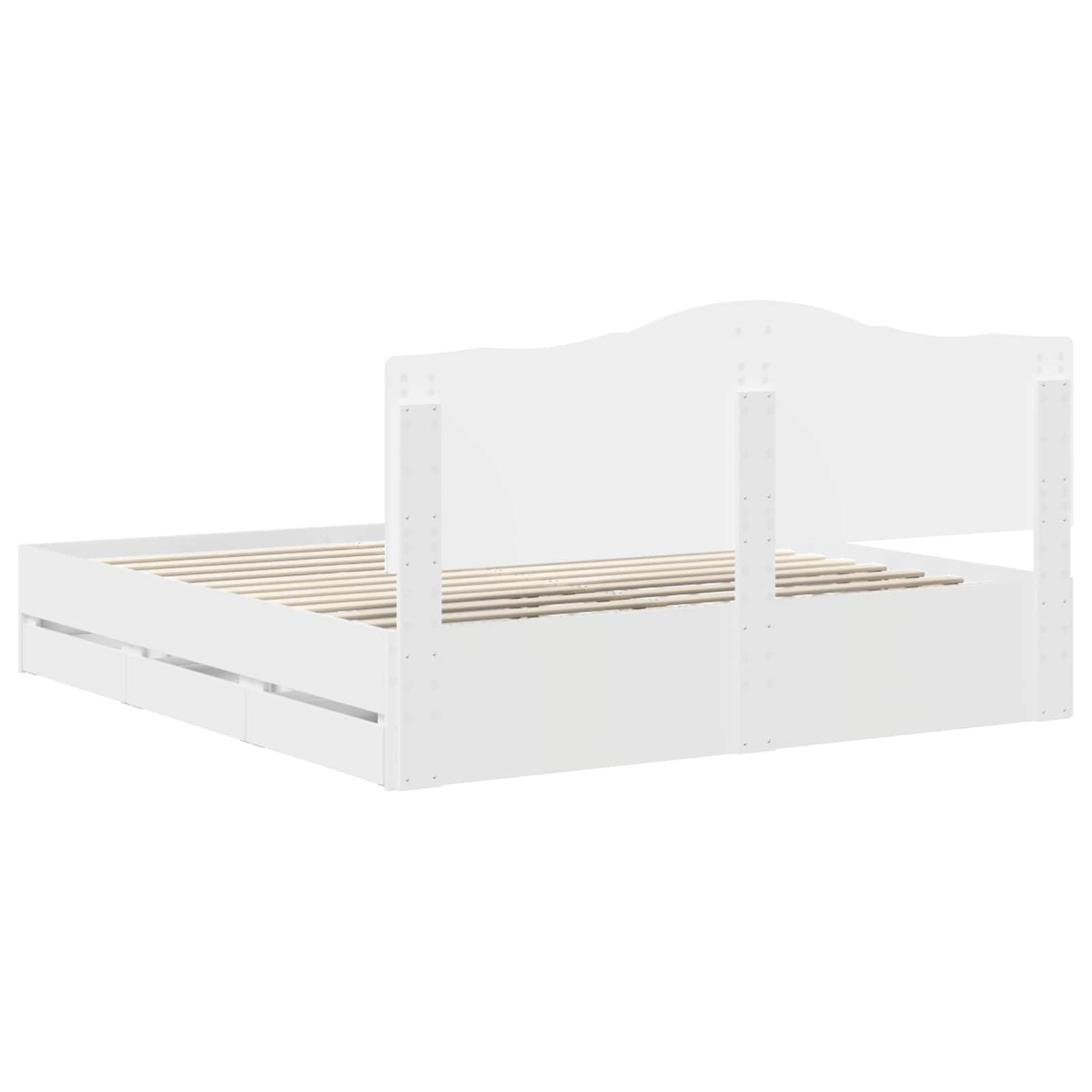 Σκελετός Κρεβατιού Λευκό 200 x 200 cm Μηχανήματος Ξύλο