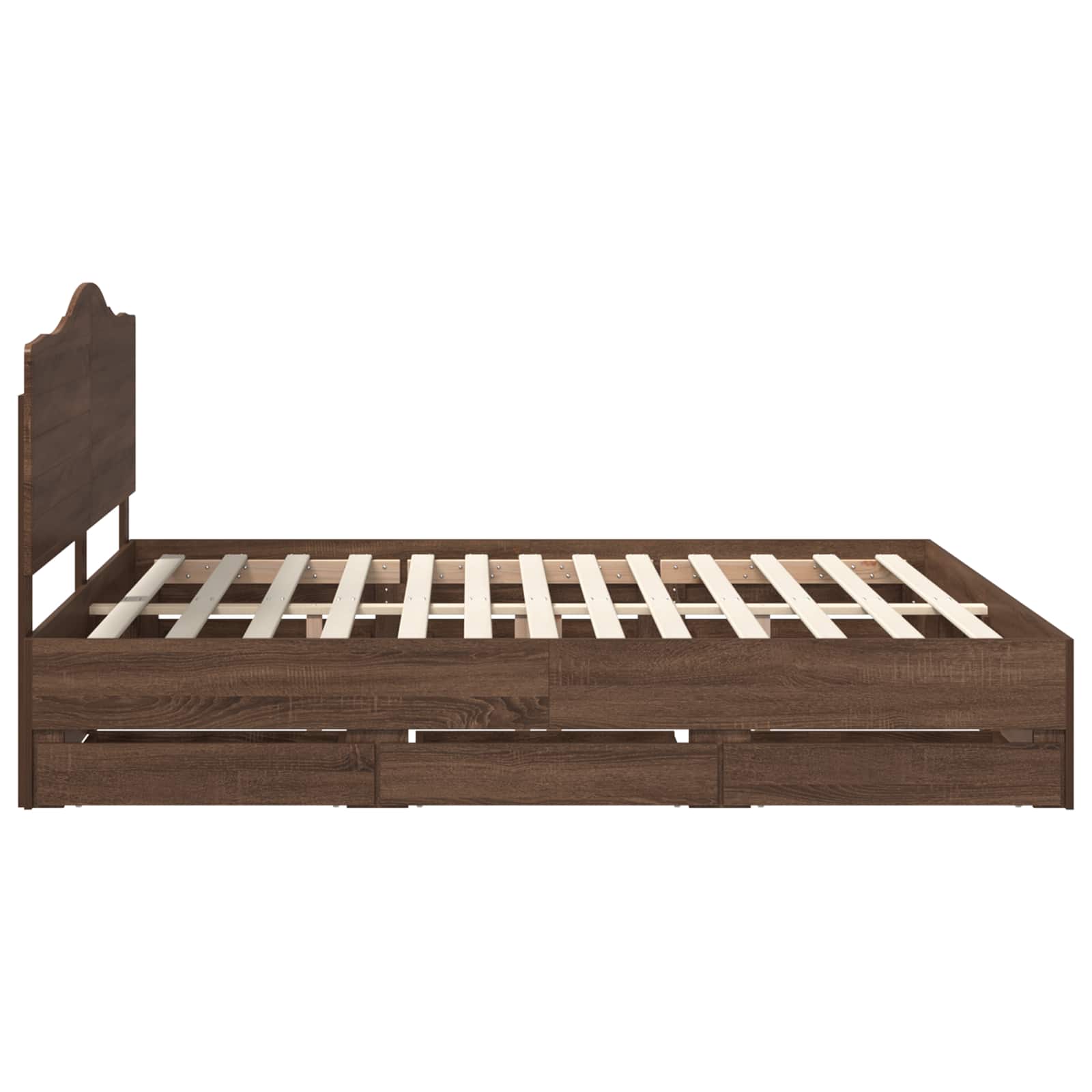 Σκελετός Κρεβατιού Καφέ δρυς 200 x 200 cm Μηχανήματος Ξύλο