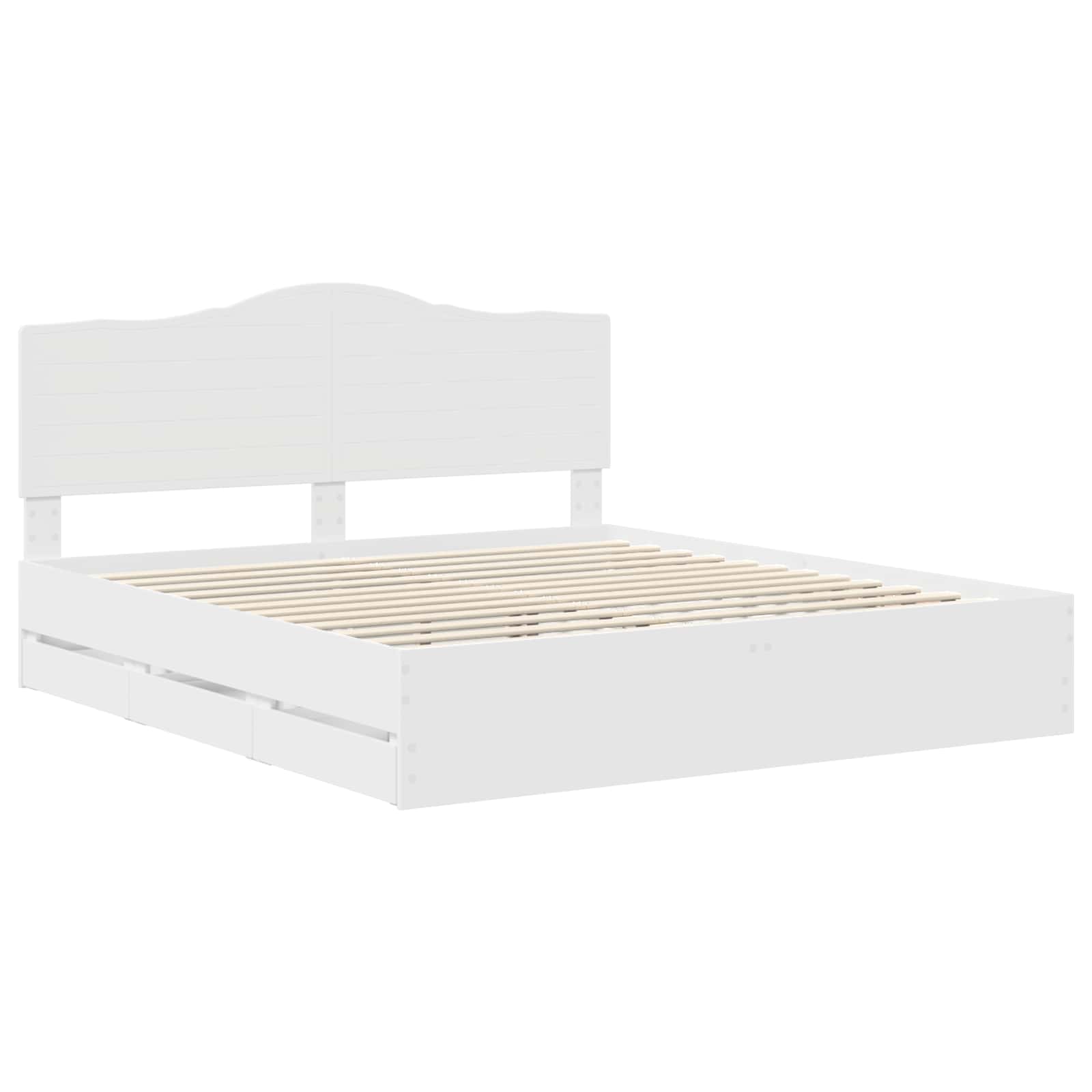 Σκελετός Κρεβατιού Λευκός 180 x 200 cm Μηχανήματος Ξύλο