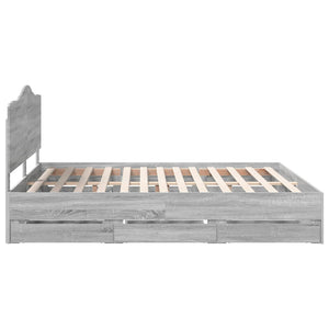 Σκελετός Κρεβατιού Γκρι Sonoma 180 x 200 cm Μηχανήματος Ξύλο