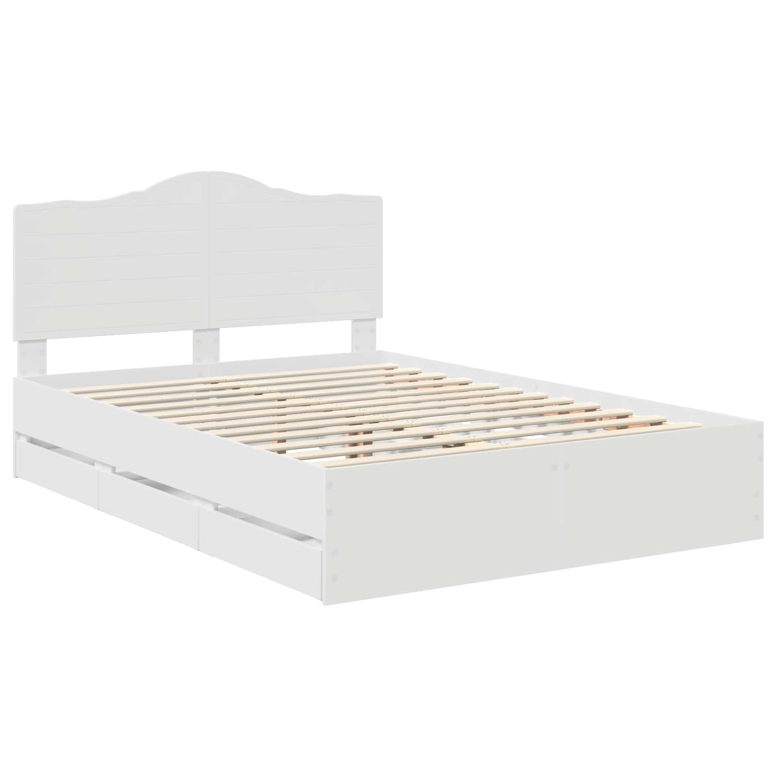 Σκελετός Κρεβατιού Λευκό 150 x 200 cm Μηχανήματος Ξύλο