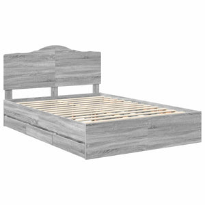Σκελετός Κρεβατιού Γκρι Σονομά 150 x 200 cm Μηχανήματος Ξύλο